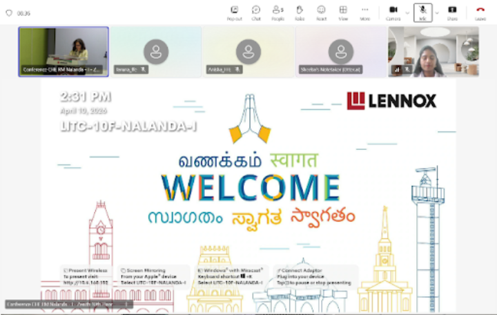 FFE-Lennox welcome screen, Chennai