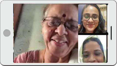 Mrs. K. Saroja with scholar