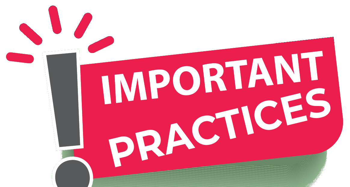 Important Practices badge with an exclamation mark