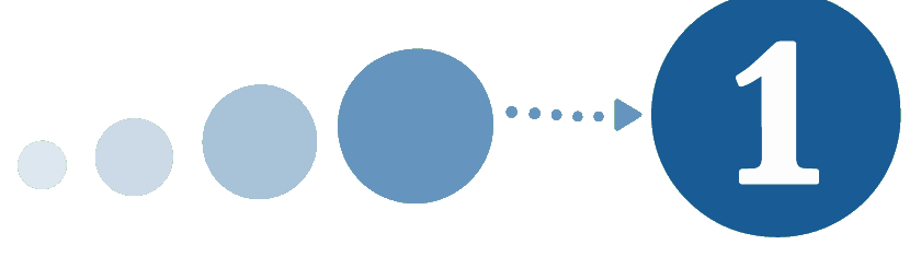 Dots leading to the number 1