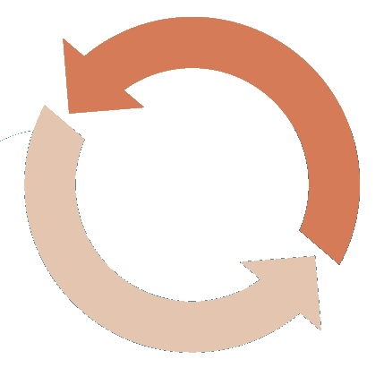 Two circular arrows forming a loop